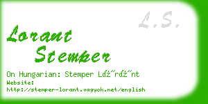 lorant stemper business card